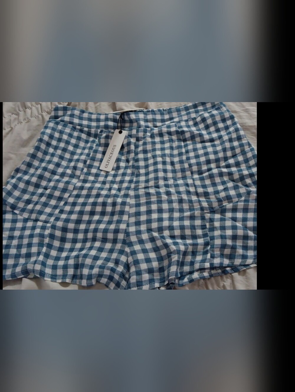 Olivaceous blue gingham ruffle shorts❤️ 3 X $15 ❤️ - Picture 2 of 5